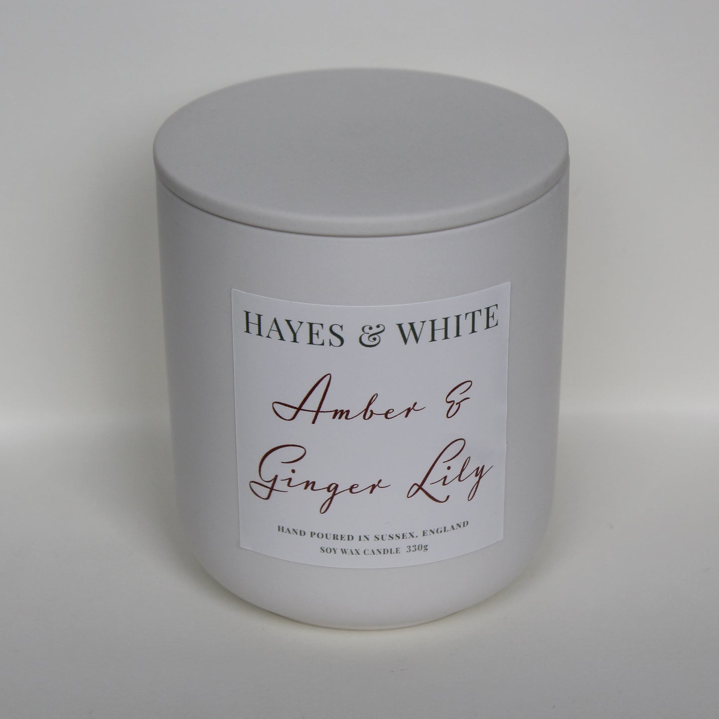 Amber & Ginger Lily 330g Pastel White