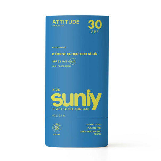 30-spf-unscented-mineral-sunscreen-stick---kids-sunly-60g-attitude