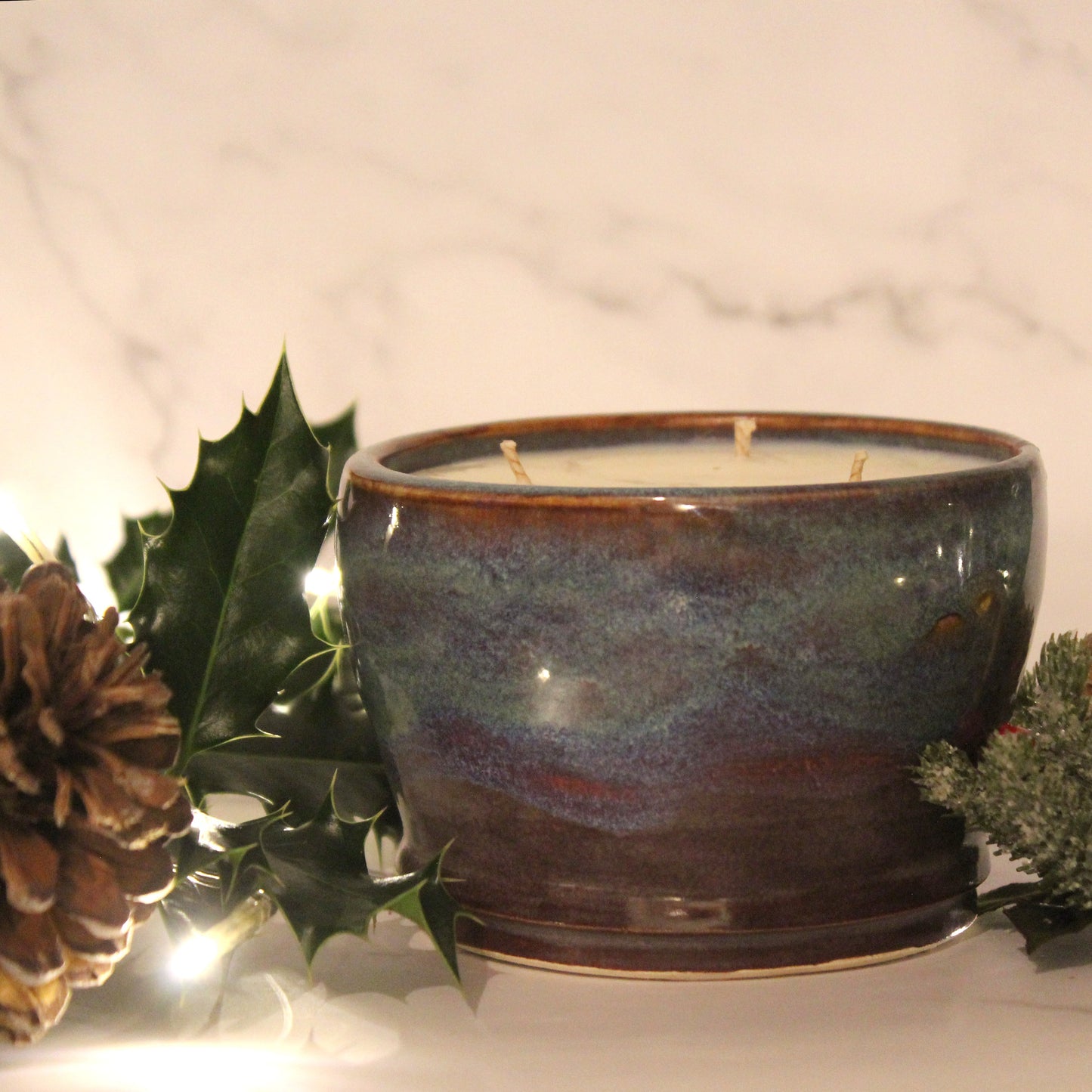 Large Christmas Spice Handmade Ceramic Candle