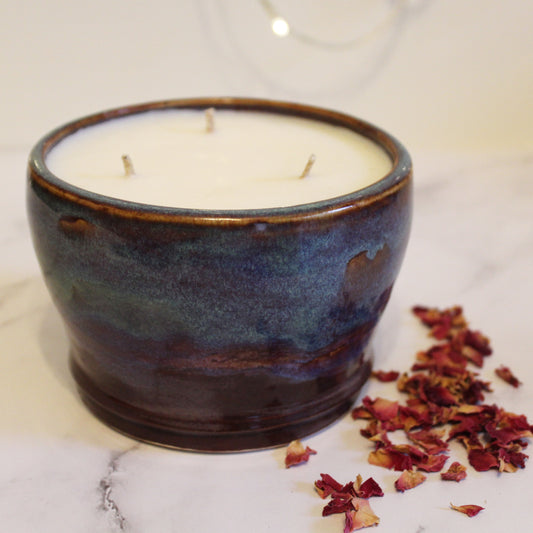 Large Vanilla & Musk Handmade Ceramic Candle