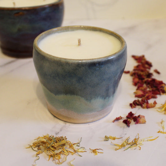 Small Vanilla & Musk Handmade Ceramic Candle