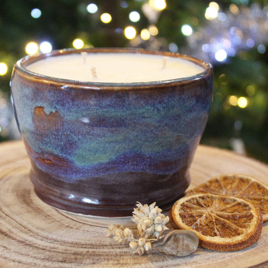 Handmade Ceramic Soy Wax Candle - Orange & Clove (420g)