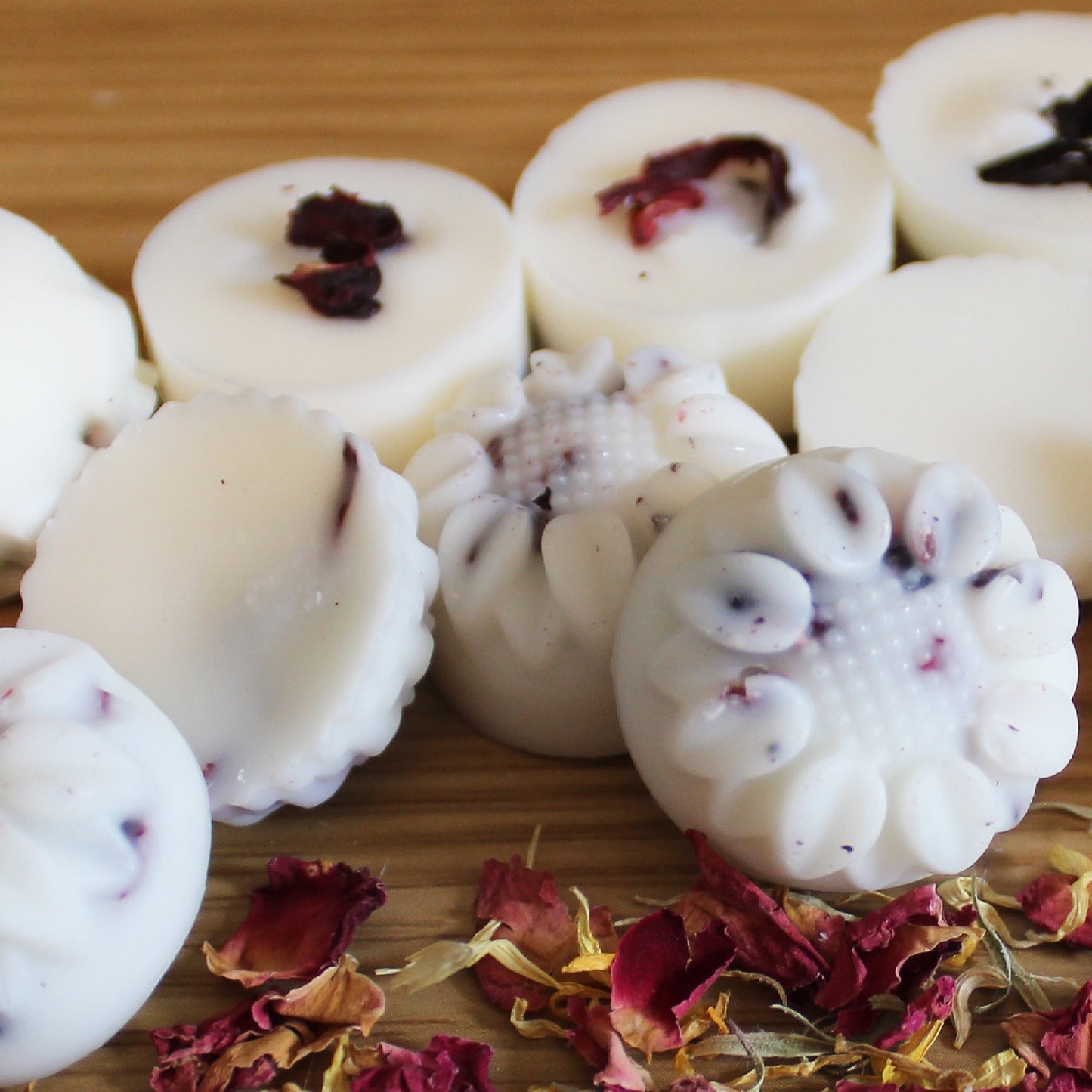 Vanilla & Musk Botanical Wax Melts — Infused with Dried Hibiscus (Pack of 14)