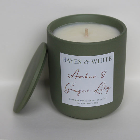 Amber & Ginger Lily 330g Pastel Green