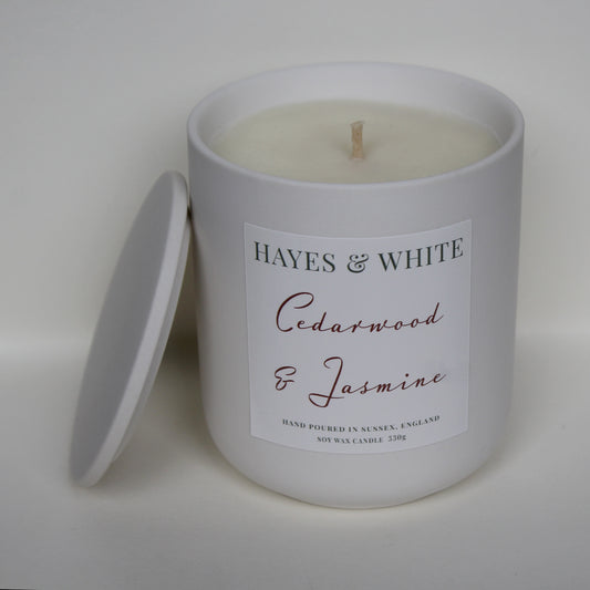 Cedarwood & Jasmine 330g Pastel White