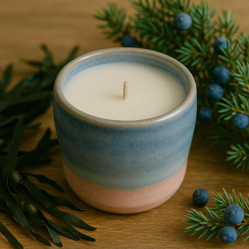 Ceramic Candle – 250g – Blue, Green & Pink Finish