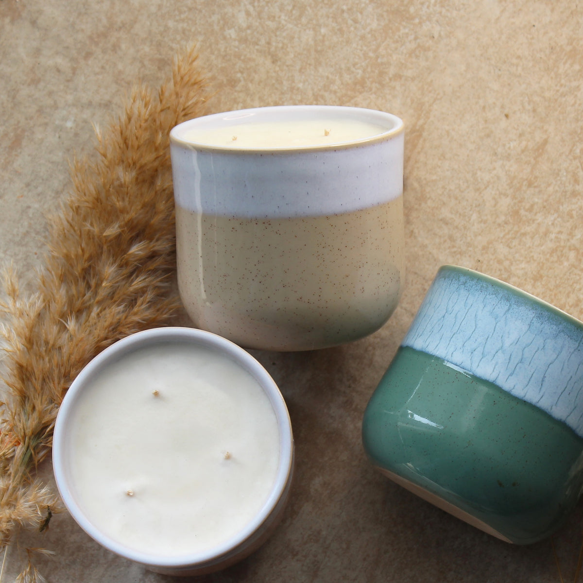 Wild Rosarium | Large Ceramic Essential Oil Candle