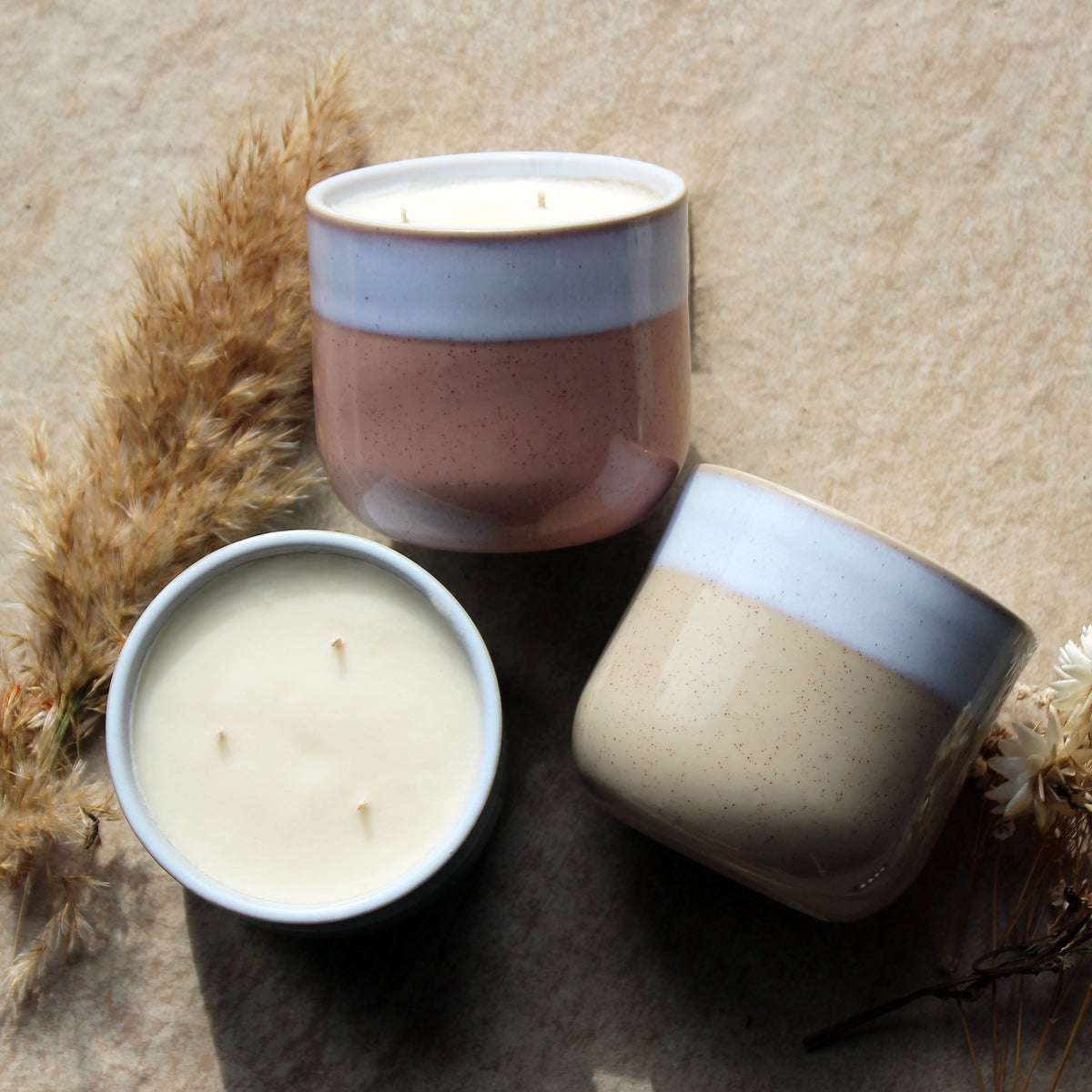 Wild Rosarium | Large Ceramic Essential Oil Candle