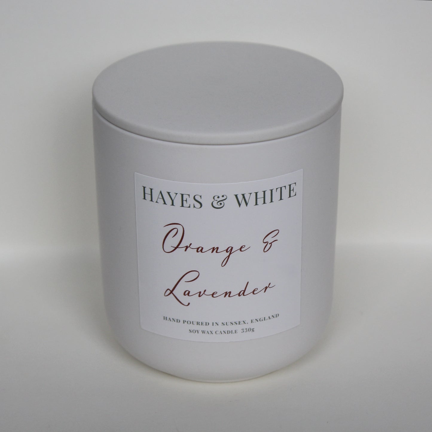 Orange & Lavender 330g Pastel White
