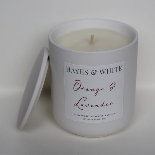 Orange & Lavender 330g Pastel White