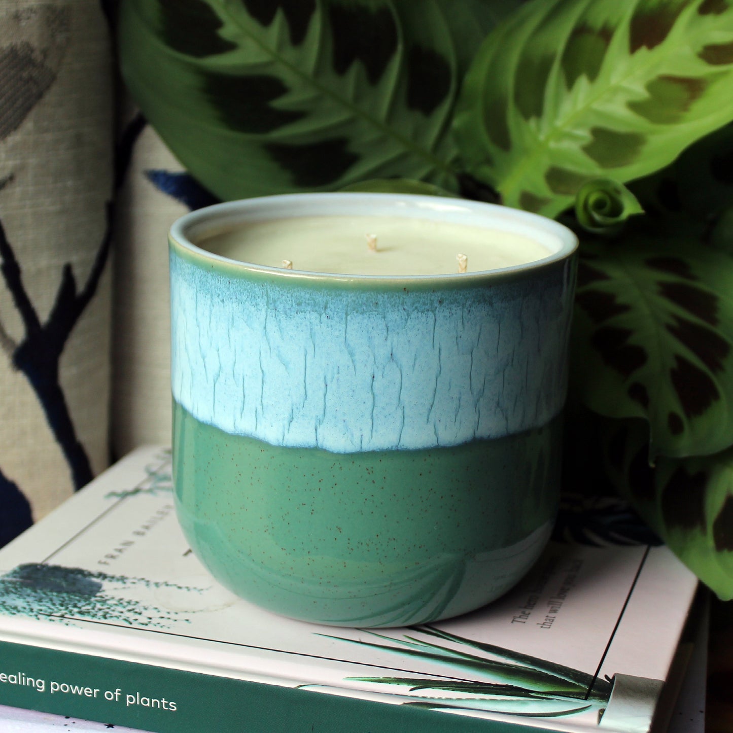 Essential Oil Candle Rose & Geranium | Large Ceramic | Handmade in Sussex