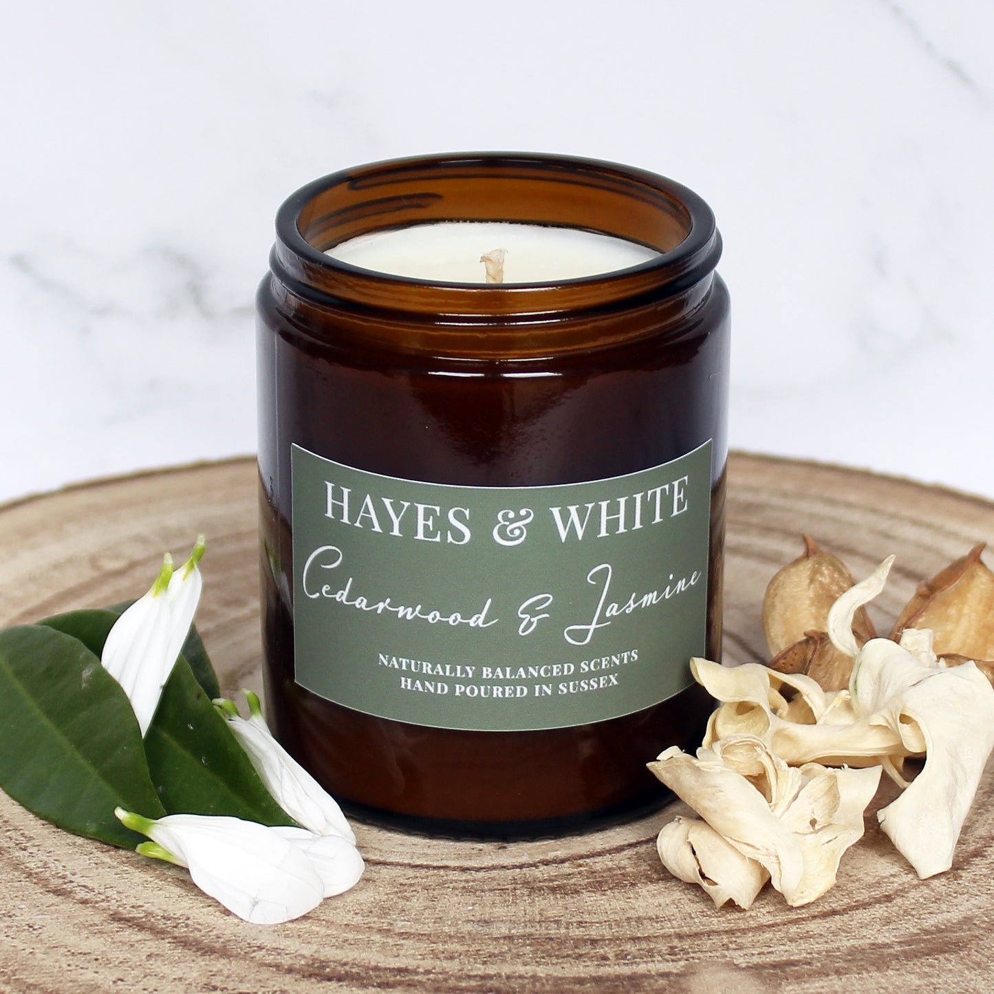 Cedarwood & Jasmine Soy Wax Candle | Hand-Poured | Handmade in Sussex