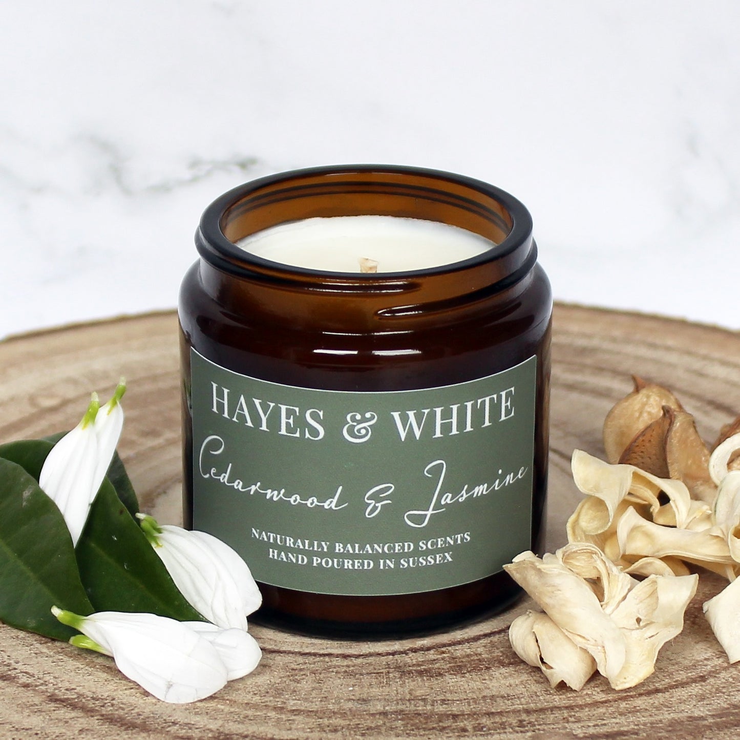 Cedarwood & Jasmine Soy Wax Candle | Hand-Poured | Handmade in Sussex