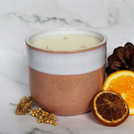 Spiced Orange & Clove Soy Wax Candle | Large Ceramic | Handmade in Sussex