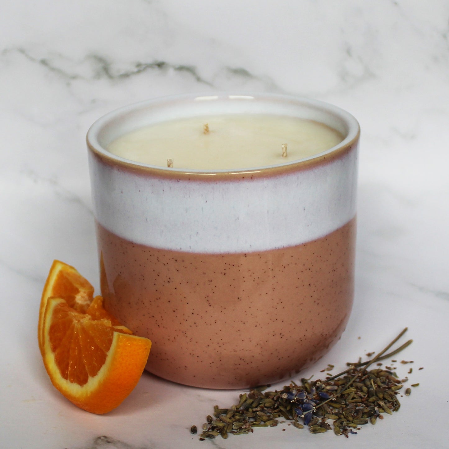 Orange & Lavender Soy Wax Candle | Large Ceramic | Handmade in Sussex