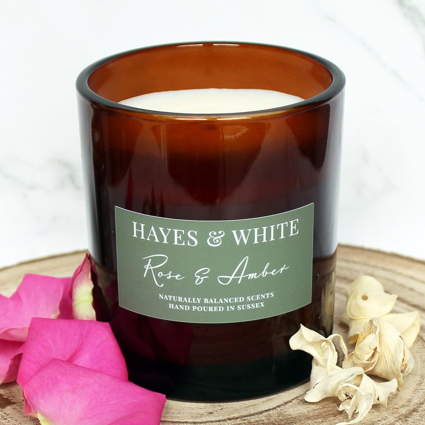 Rose & Amber Soy Wax Candle | Hand-Poured | Handmade in Sussex