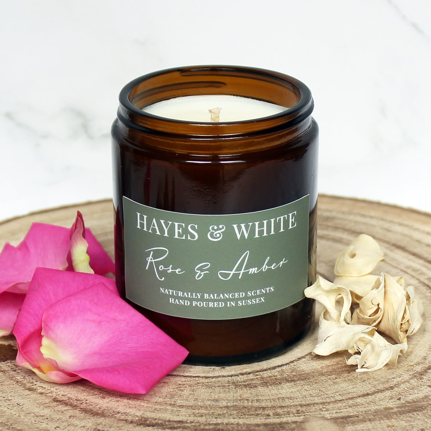 Rose & Amber Soy Wax Candle | Hand-Poured | Handmade in Sussex