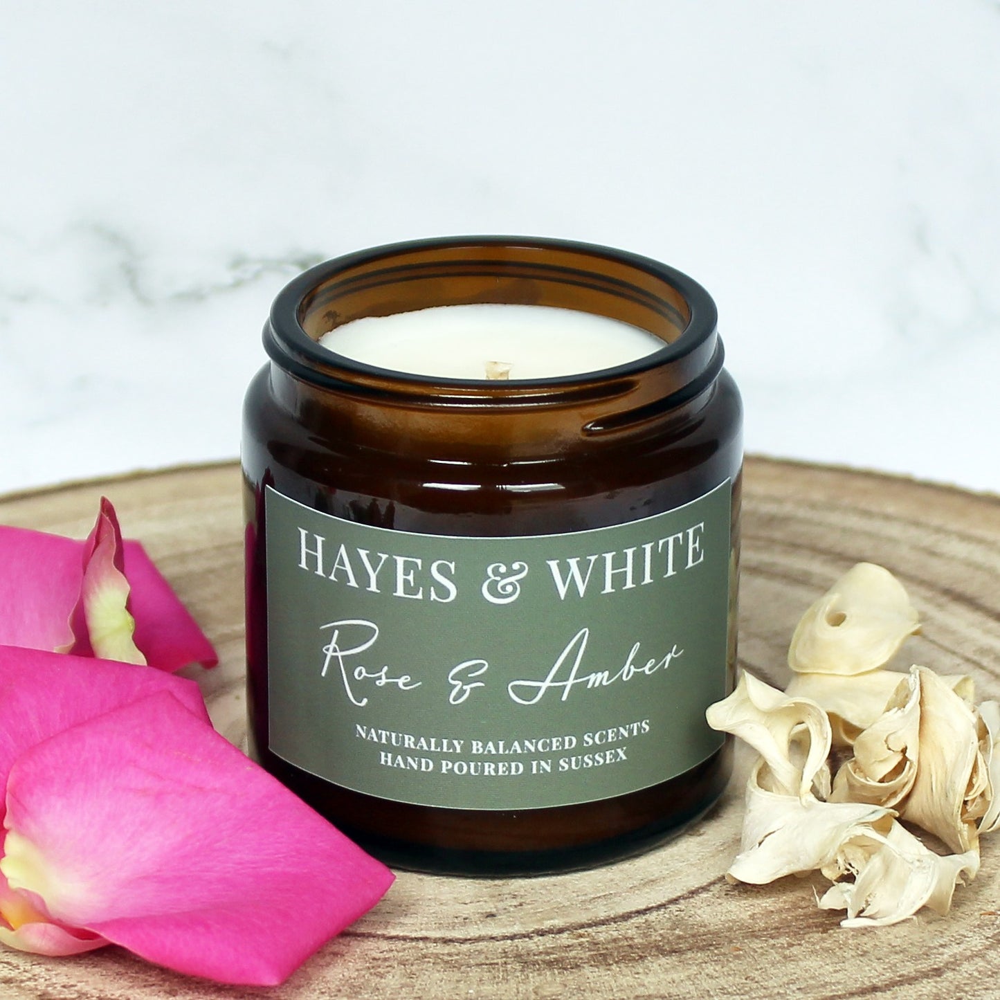 Rose & Amber Soy Wax Candle | Hand-Poured | Handmade in Sussex