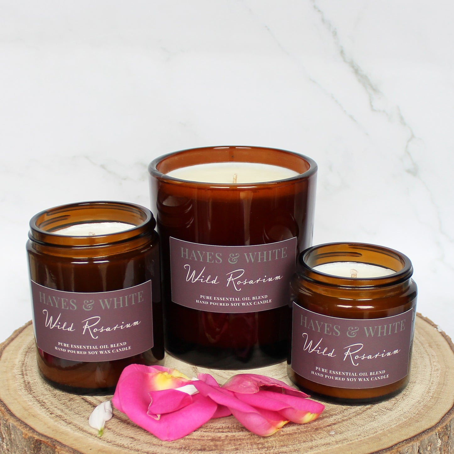 Rose & Geranium Essential Oil Candle | Hand-Poured | Handmade in Sussex