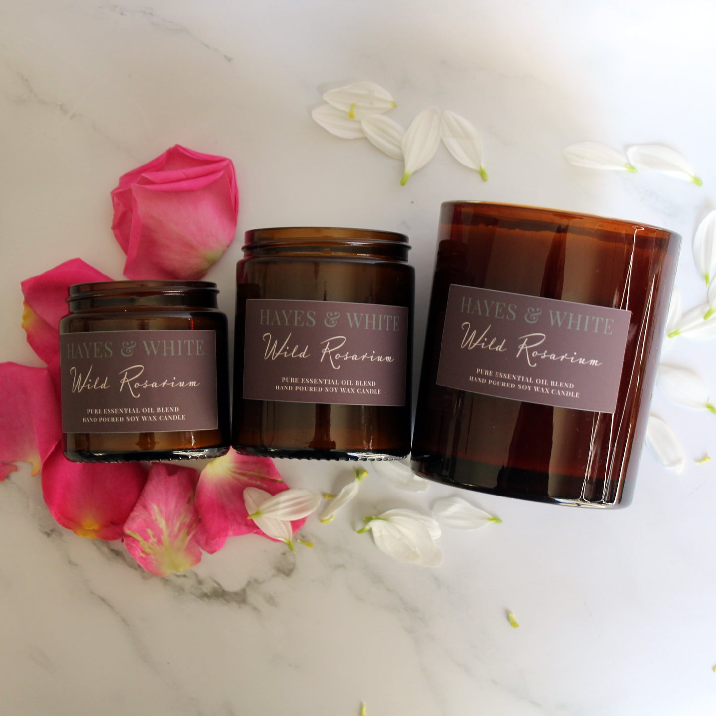 Rose & Geranium Essential Oil Candle | Hand-Poured | Handmade in Sussex
