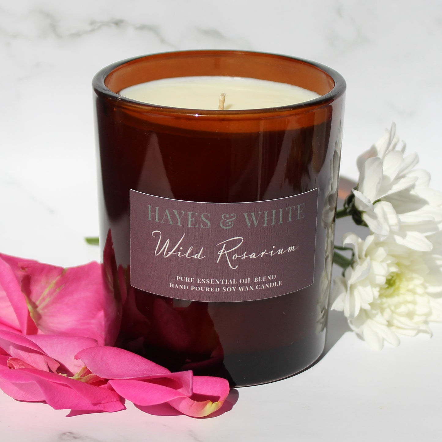 Rose & Geranium Essential Oil Candle | Hand-Poured | Handmade in Sussex