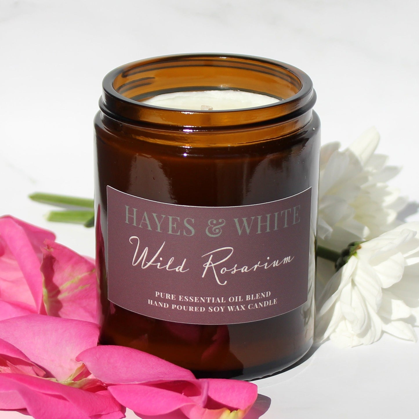 Rose & Geranium Essential Oil Candle | Hand-Poured | Handmade in Sussex