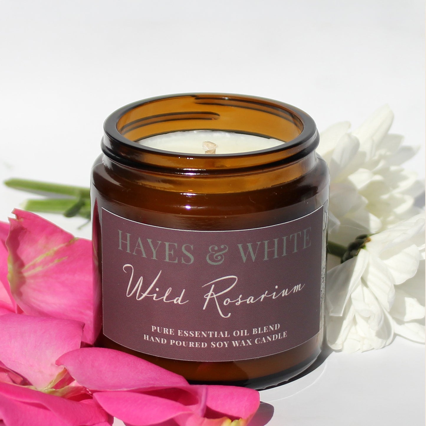 Rose & Geranium Essential Oil Candle | Hand-Poured | Handmade in Sussex