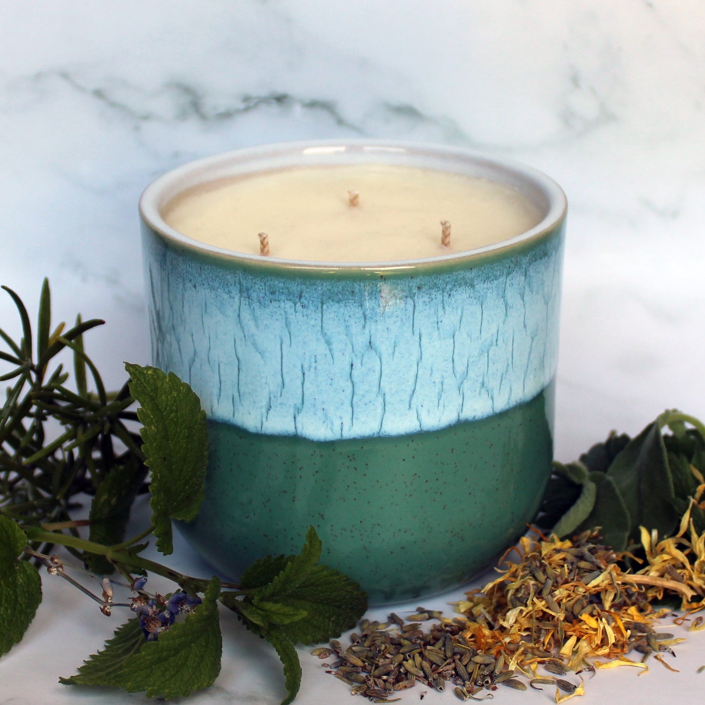 Essential Oil Candle Lavender & Sage | Large Ceramic | Handmade in Sussex